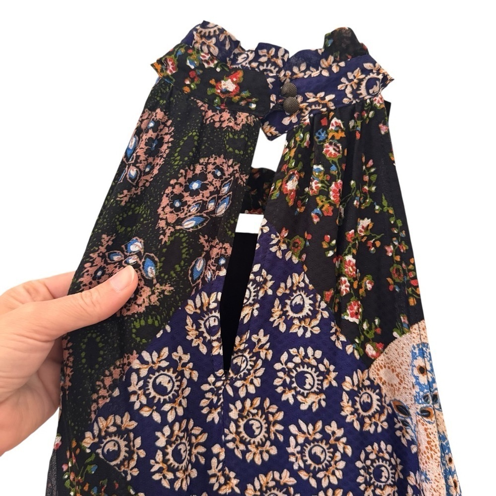 Anthropologie Maeve Katrina Patchwork Halter Maxi Dress Size Extra Small - Picture 12 of 16